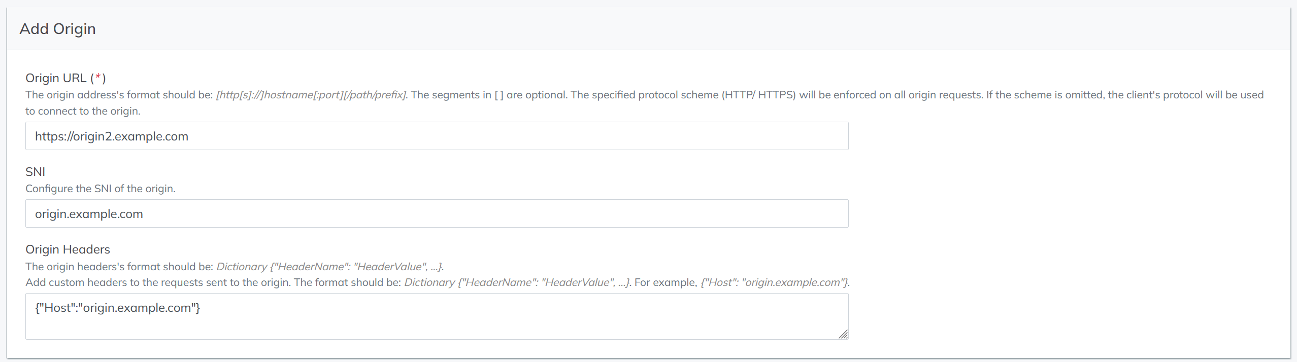 add origin