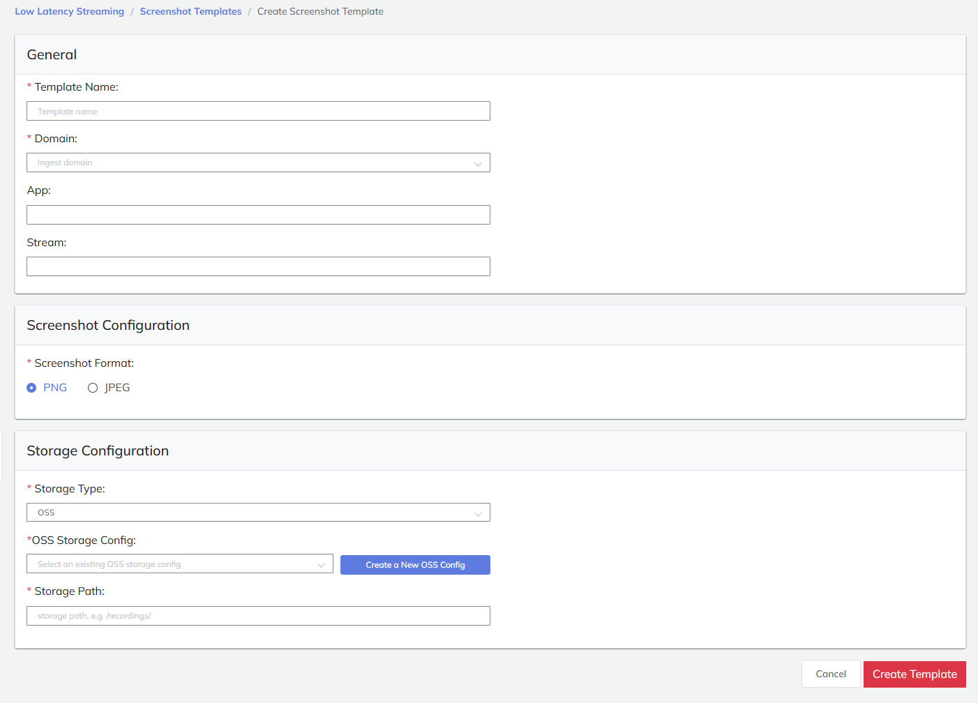 Create a Screenshot Template