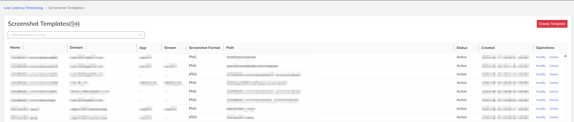 List Screenshot Templates