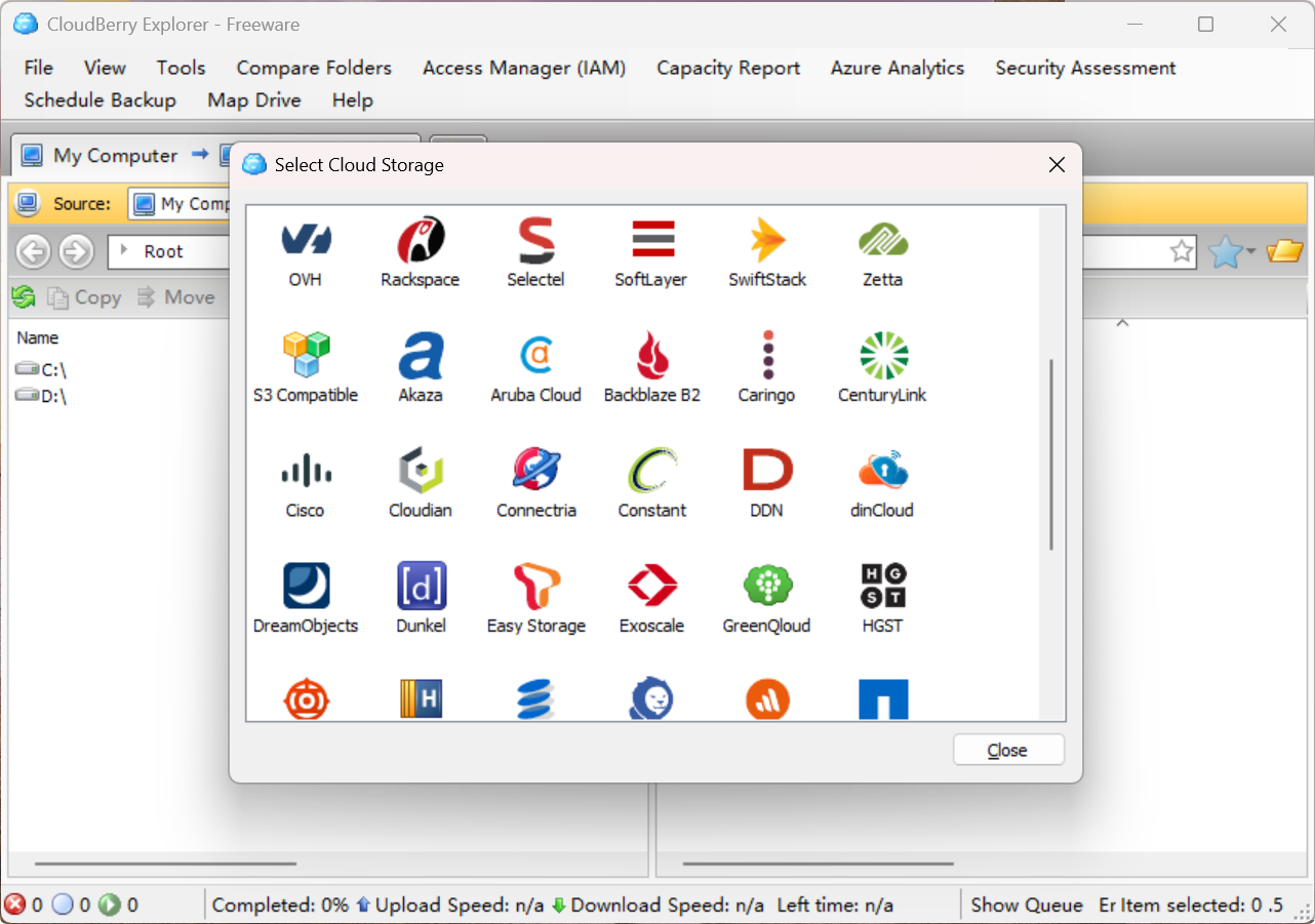 oss-cloudBerry-add-account